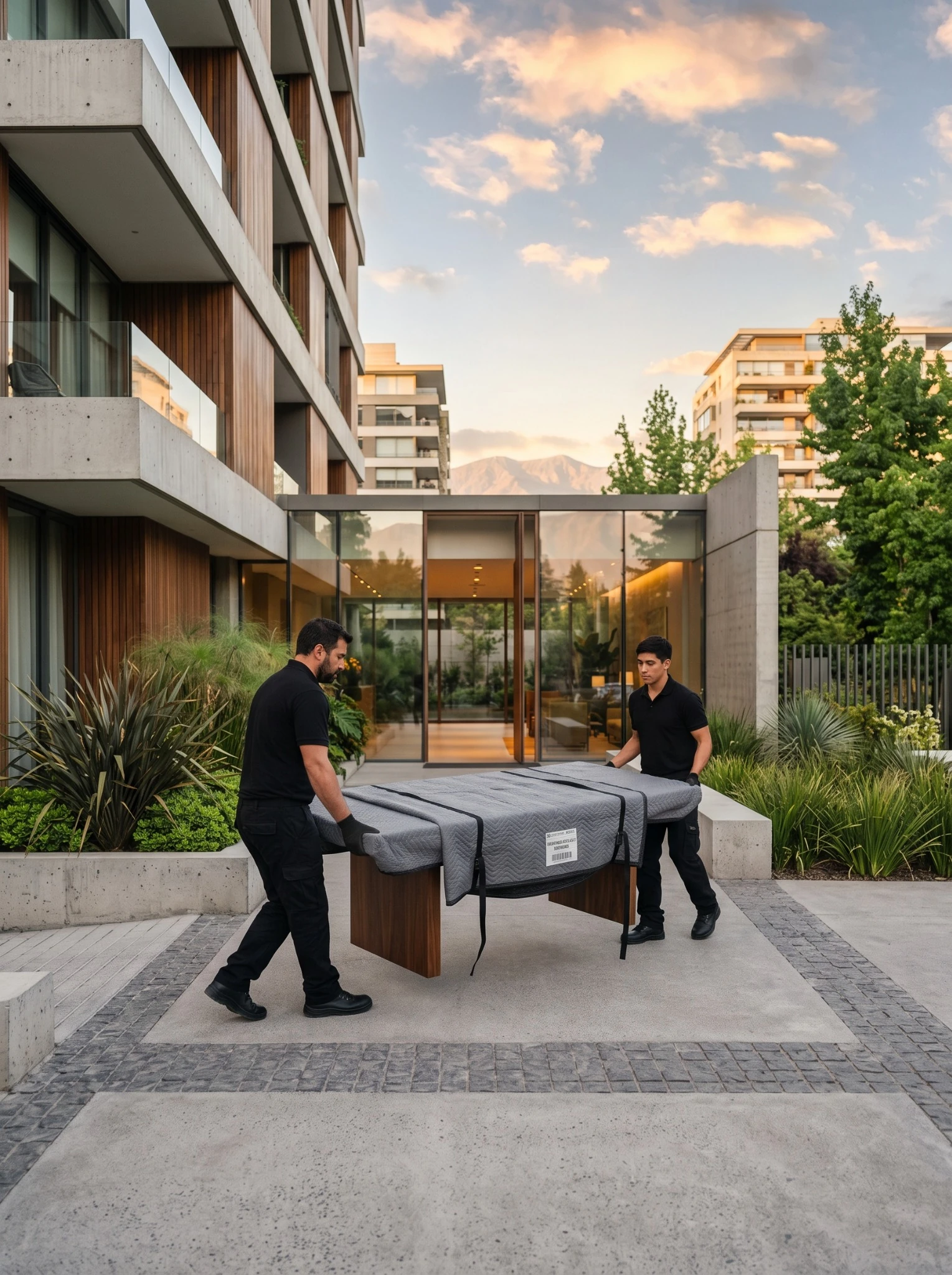 Equipo WenFlete trasladando una mesa de comedor protegida en Macul